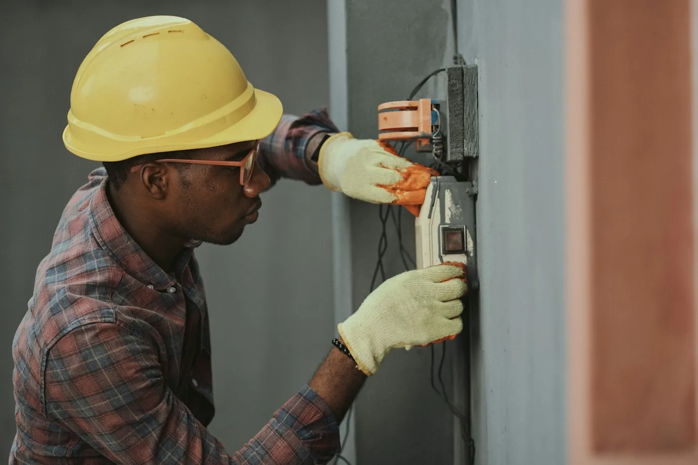 Tradesperson working on a Best Building Group project